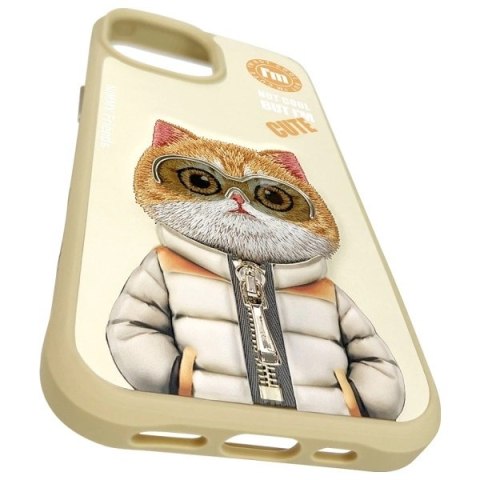 Etui Nimmy Cool&Cute 2.0 Cat na iPhone 15 - beżowe