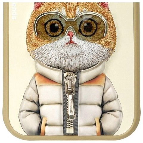 Etui Nimmy Cool&Cute 2.0 Cat na iPhone 15 - beżowe