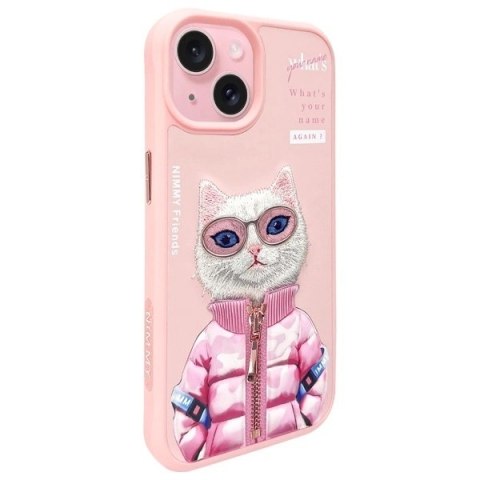 Etui Nimmy Cool&Cute 2.0 Cat na iPhone 15 - różowe