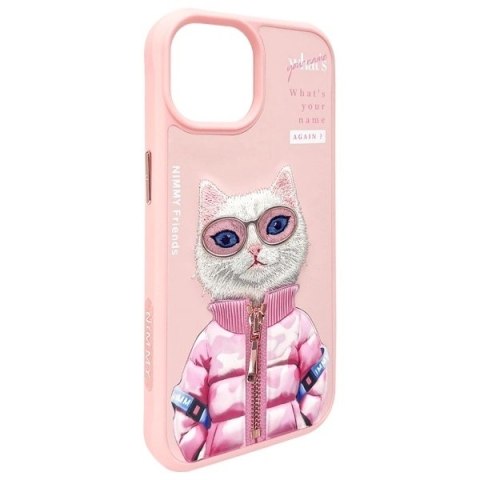 Etui Nimmy Cool&Cute 2.0 Cat na iPhone 15 - różowe