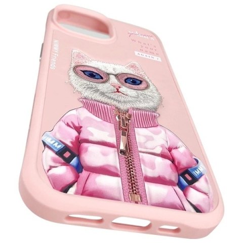 Etui Nimmy Cool&Cute 2.0 Cat na iPhone 15 - różowe