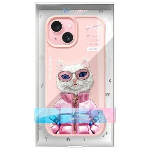Etui Nimmy Cool&Cute 2.0 Cat na iPhone 15 - różowe