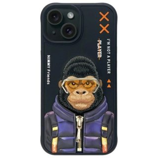 Etui Nimmy Cool&Cute 2.0 Monkey na iPhone 15 - czarne