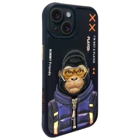 Etui Nimmy Cool&Cute 2.0 Monkey na iPhone 15 - czarne