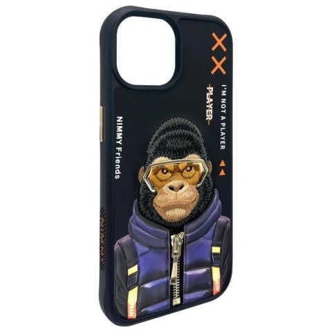 Etui Nimmy Cool&Cute 2.0 Monkey na iPhone 15 - czarne
