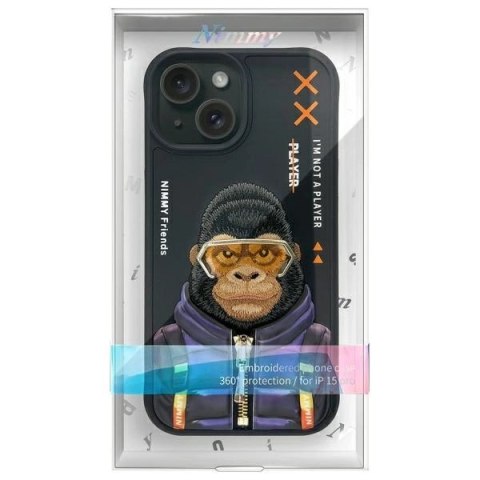 Etui Nimmy Cool&Cute 2.0 Monkey na iPhone 15 - czarne