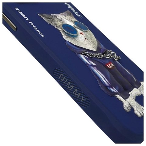 Etui Nimmy Glasses Cool Cat na iPhone 15 Pro Max - niebieskie