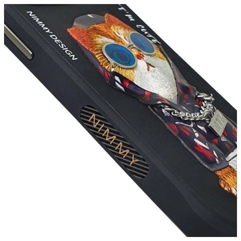 Etui Nimmy Glasses Cool Cat na iPhone 15 Pro - czarne