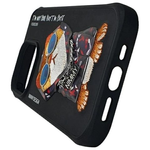 Etui Nimmy Glasses Cool Cat na iPhone 15 Pro - czarne