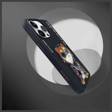 Etui Nimmy Glasses Cool Cat na iPhone 15 Pro - czarne