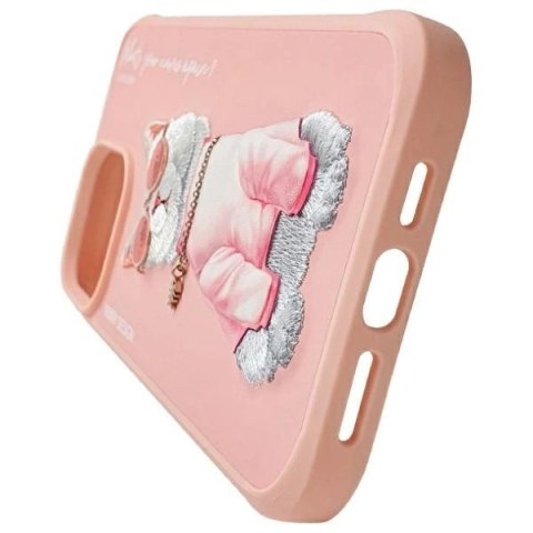 Etui Nimmy Glasses Cool Cat na iPhone 15 Pro - różowe