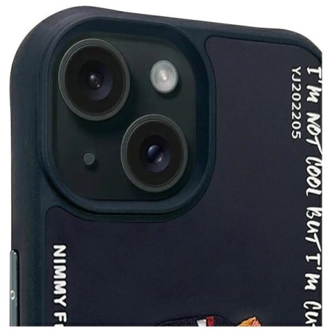 Etui Nimmy Glasses Cool Cat na iPhone 15 - czarne