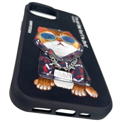 Etui Nimmy Glasses Cool Cat na iPhone 15 - czarne