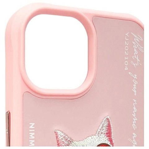 Etui Nimmy Glasses Cool Cat na iPhone 15 - różowe