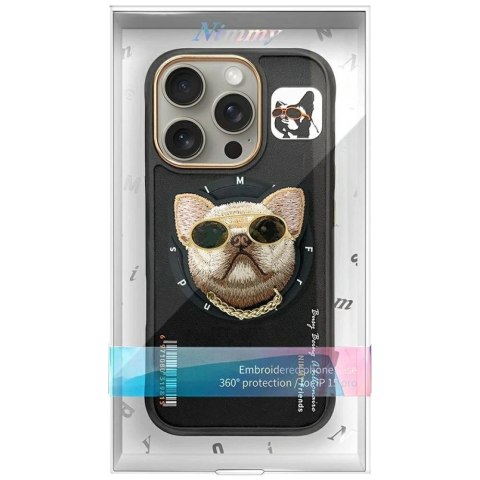 Etui Nimmy Glasses Cool Dog MagSafe do iPhone 16 Pro - czarny