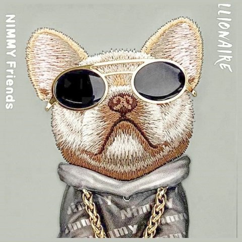 Etui Nimmy Glasses Cool Dog na iPhone 15 Pro - szare