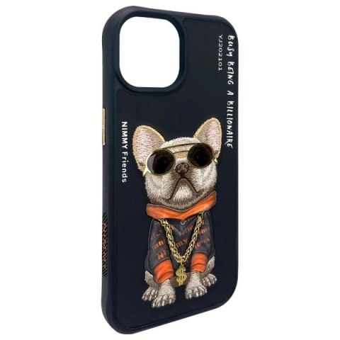 Etui Nimmy Glasses Cool Dog na iPhone 15 - czarne
