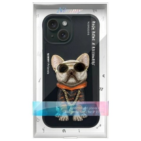 Etui Nimmy Glasses Cool Dog na iPhone 15 - czarne