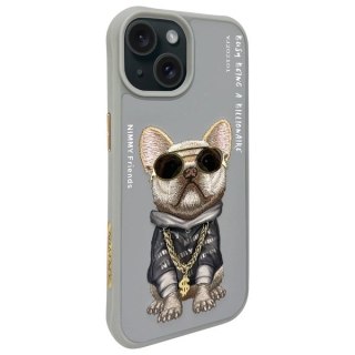 Etui Nimmy Glasses Cool Dog na iPhone 15 -szare