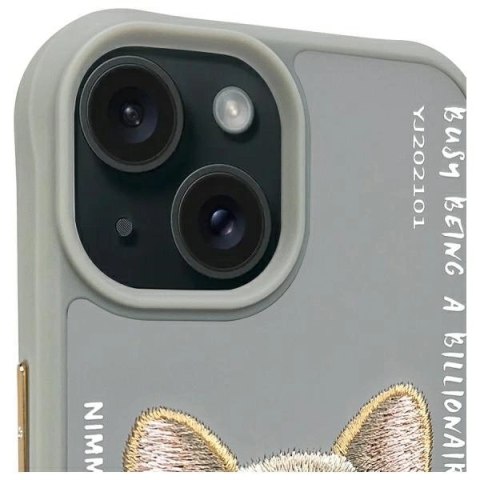 Etui Nimmy Glasses Cool Dog na iPhone 15 -szare