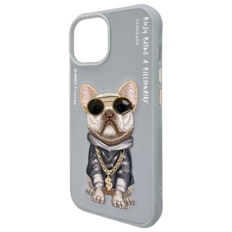 Etui Nimmy Glasses Cool Dog na iPhone 15 -szare