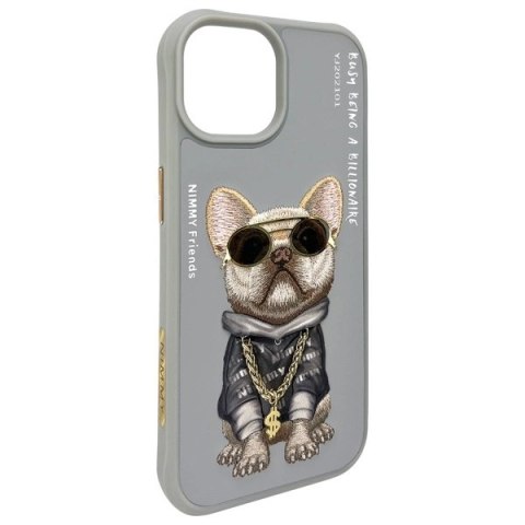 Etui Nimmy Glasses Cool Dog na iPhone 15 -szare