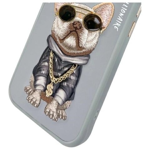 Etui Nimmy Glasses Cool Dog na iPhone 15 -szare