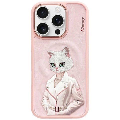 Etui Nimmy Magnetic fashion cute pet MagSafe na iPhone 16 Pro Max - różowe