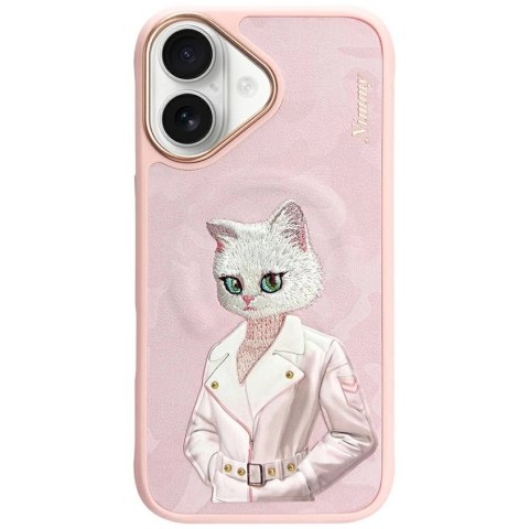 Etui Nimmy Magnetic fashion cute pet MagSafe na iPhone 16 - różowe
