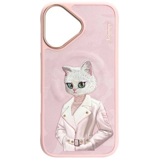 Etui Nimmy Magnetic fashion cute pet MagSafe na iPhone 16 - różowe