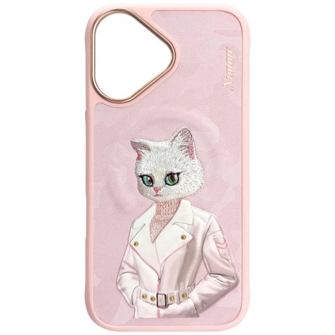 Etui Nimmy Magnetic fashion cute pet MagSafe na iPhone 16 - różowe