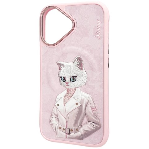 Etui Nimmy Magnetic fashion cute pet MagSafe na iPhone 16 - różowe