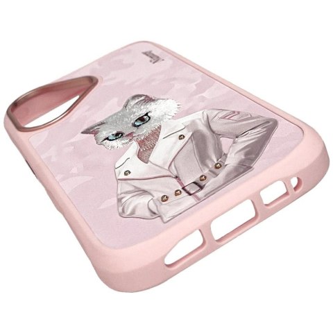 Etui Nimmy Magnetic fashion cute pet MagSafe na iPhone 16 - różowe
