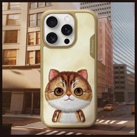 Etui Nimmy Big Eyed Pet 2.0 Cat na iPhone 16 Pro - zielone