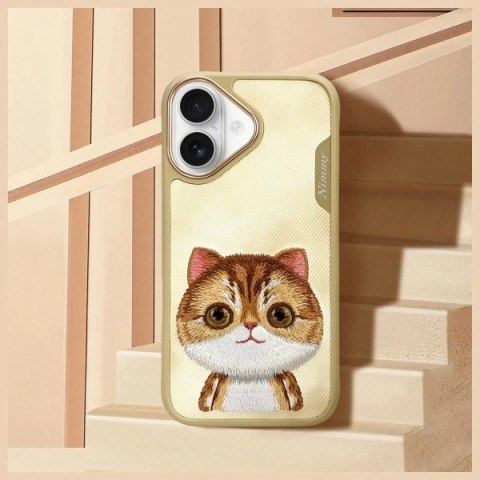 Etui Nimmy Big Eyed Pet 2.0 Cat na iPhone 16 - zielone