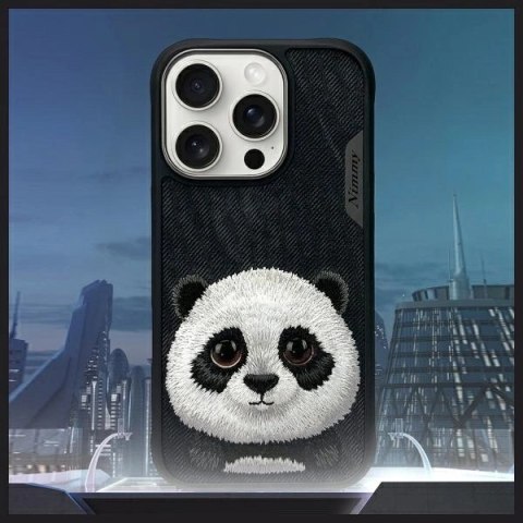 Etui Nimmy Big Eyed Pet 2.0 Panda na iPhone 16 Pro - czarne