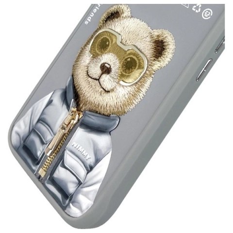 Etui Nimmy Cool&Cute 2.0 Bear na iPhone 16 - szare