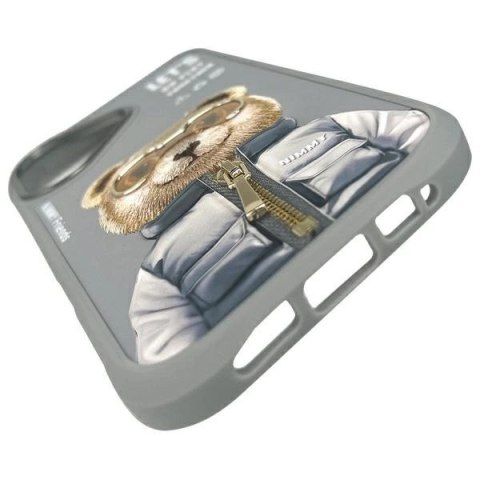 Etui Nimmy Cool&Cute 2.0 Bear na iPhone 16 - szare
