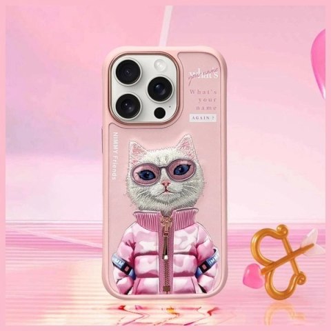 Etui Nimmy Cool&Cute 2.0 Cat na iPhone 16 Pro - różowe