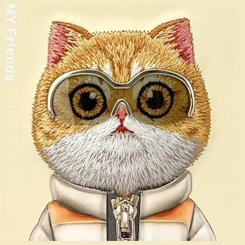 Etui Nimmy Cool&Cute 2.0 Cat na iPhone 16 Pro - zielone