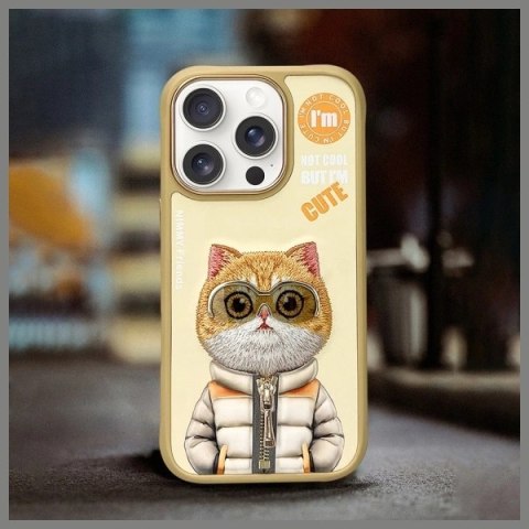 Etui Nimmy Cool&Cute 2.0 Cat na iPhone 16 Pro - zielone