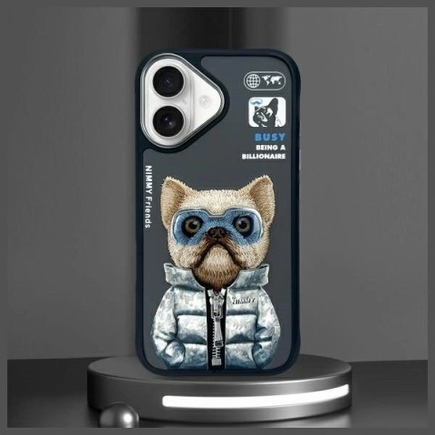 Etui Nimmy Cool&Cute 2.0 Dog na iPhone 16 - czarne