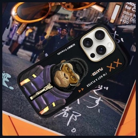 Etui Nimmy Cool&Cute 2.0 Monkey na iPhone 16 Pro Max - czarny