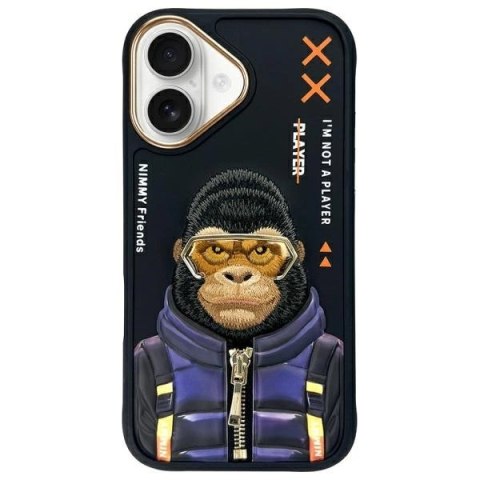 Etui Nimmy Cool&Cute 2.0 Monkey na iPhone 16 - czarne