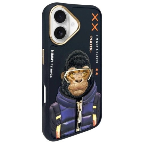 Etui Nimmy Cool&Cute 2.0 Monkey na iPhone 16 - czarne
