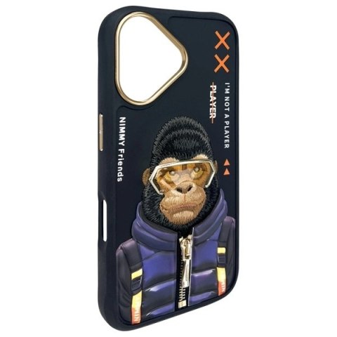 Etui Nimmy Cool&Cute 2.0 Monkey na iPhone 16 - czarne