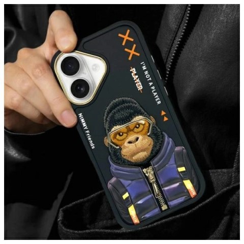Etui Nimmy Cool&Cute 2.0 Monkey na iPhone 16 - czarne