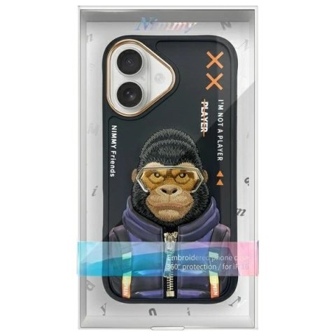 Etui Nimmy Cool&Cute 2.0 Monkey na iPhone 16 - czarne