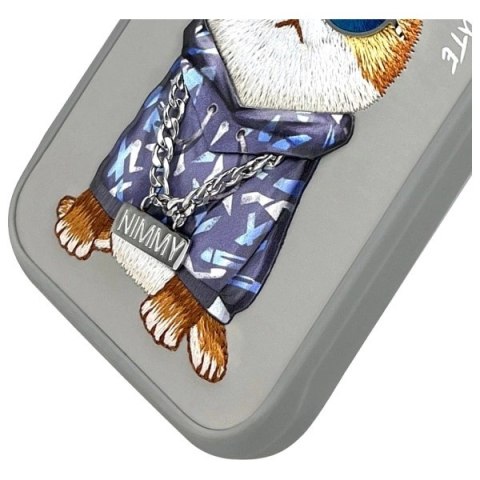 Etui Nimmy Glasses Cool Cat na iPhone 15 Pro Max - szare