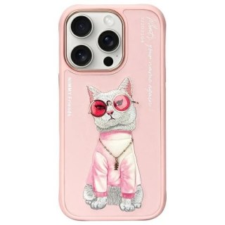 Etui Nimmy Glasses Cool Cat na iPhone 16 Pro Max - różowe